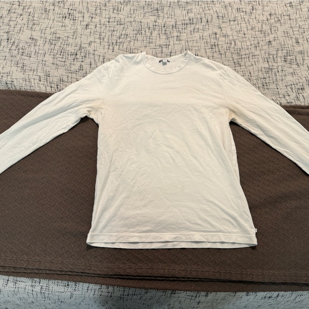James Perse Long Sleeve Cotton Tee - Size 1 - White